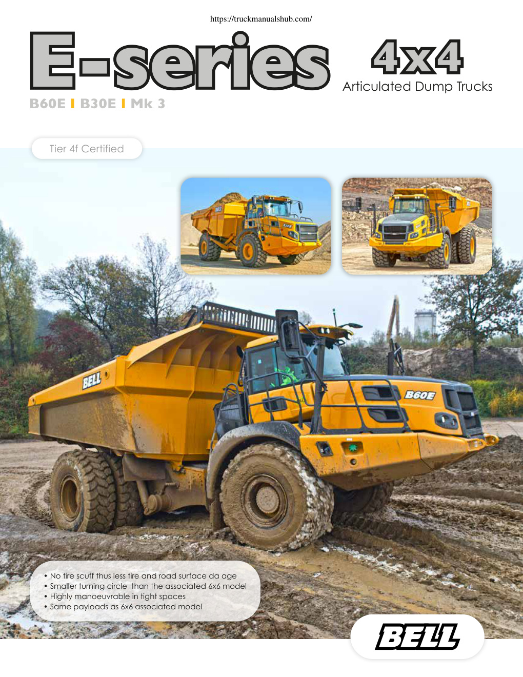 Première page de Bell B30E (4×4) Articulated Dump Truck Technical Specifications Sheet.pdf