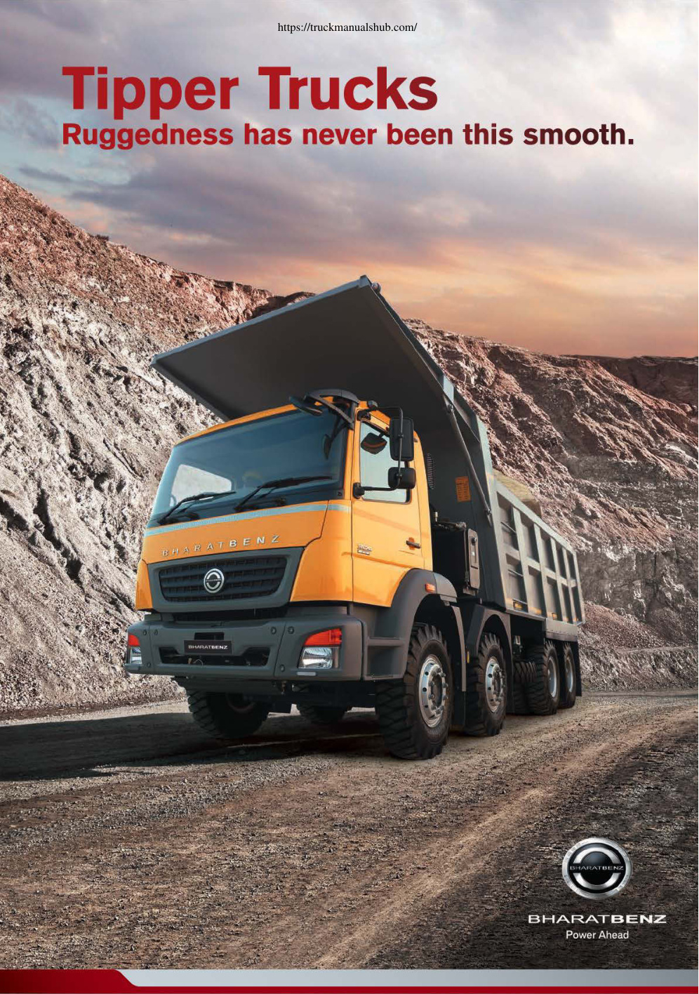 Première page de BharatBenz Tipper Trucks Brochure With Maintenance.pdf