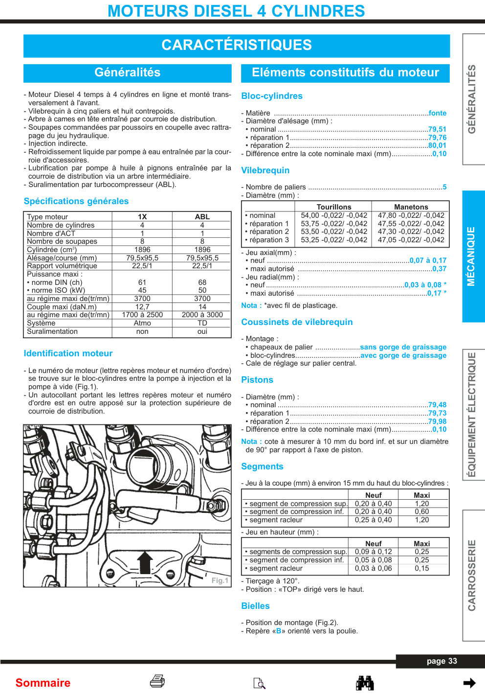 Première page de MOTEURS DIESEL 4 CYLINDRES