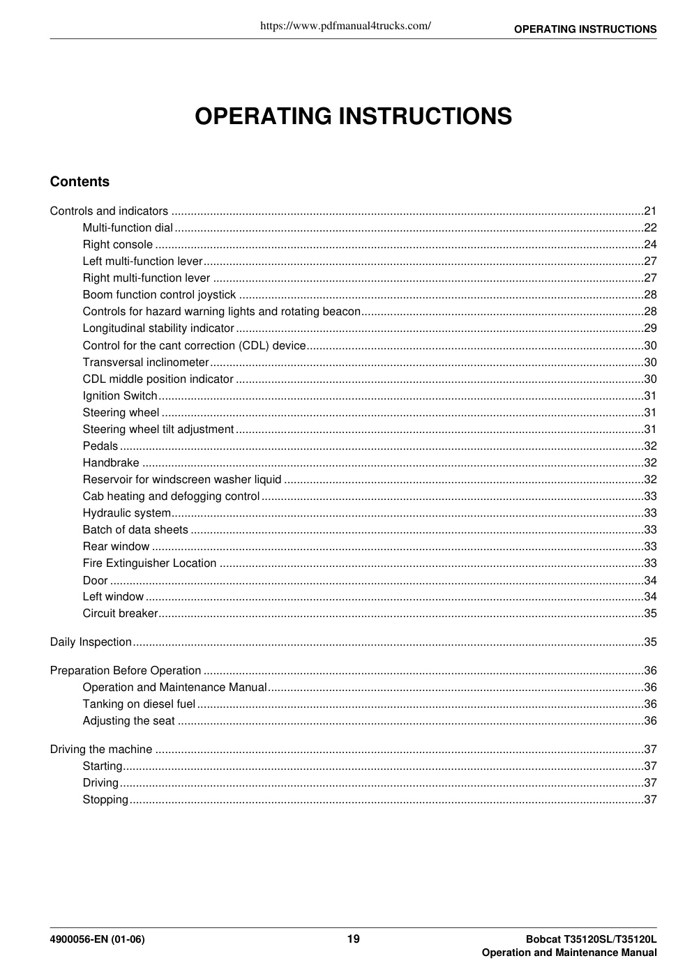 Première page de Betjeningsvejledning T35120L T35120SL