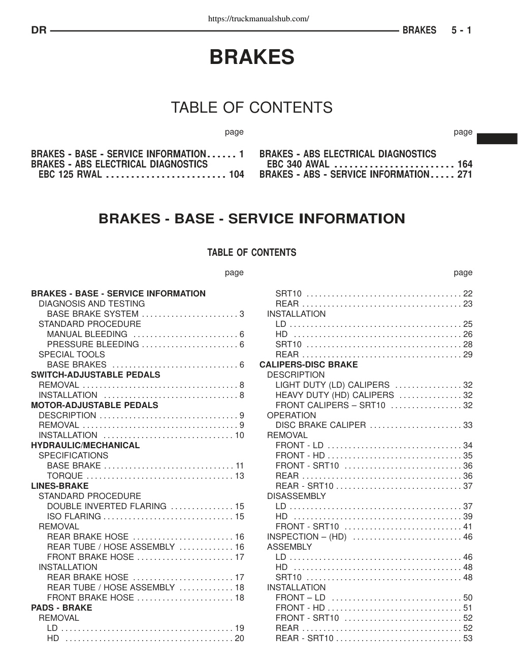 Première page de 2006 DR Service Manual