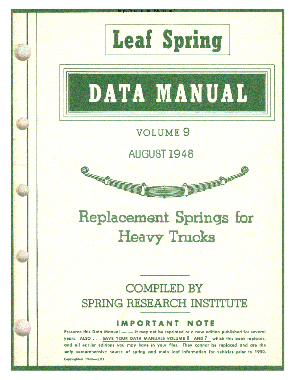 Première page de TRUCK DATA MANUAL, VOL. 9
