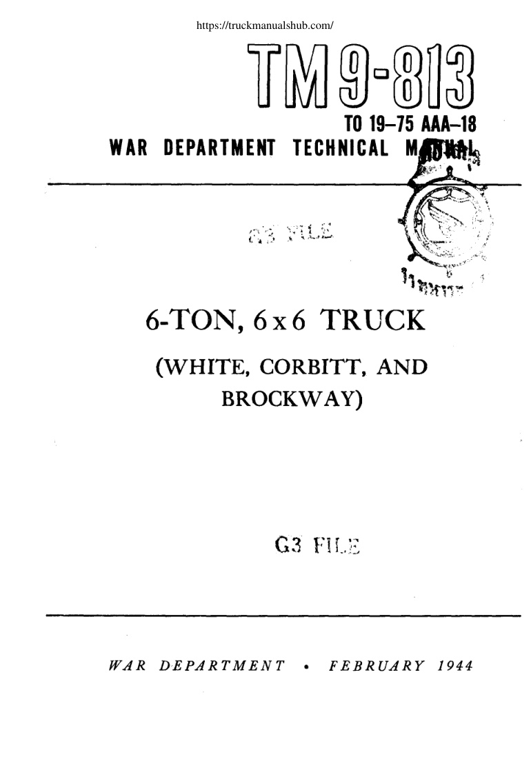 Première page de TECHNICAL MANUAL TM 9-813