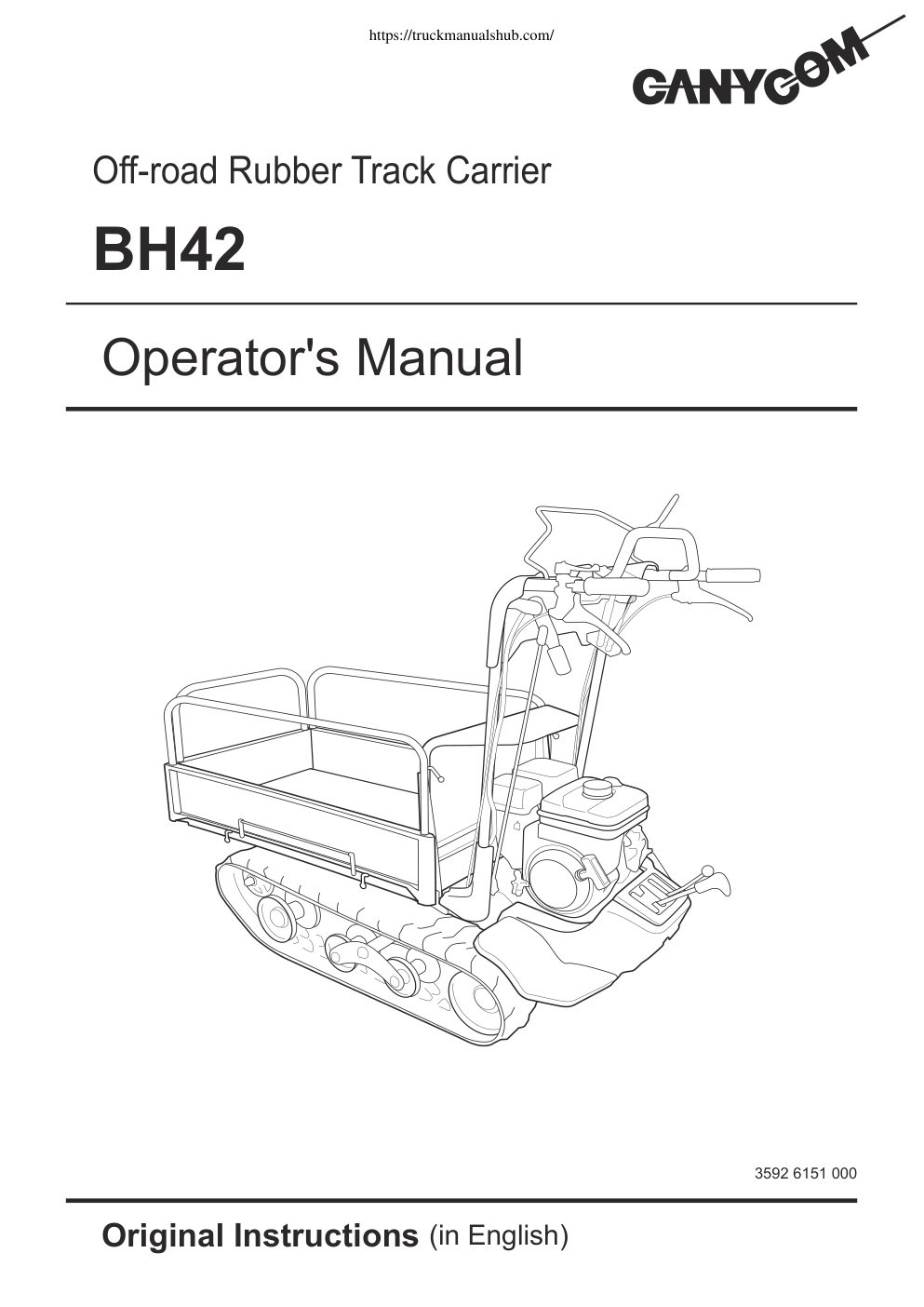 Première page de Operator's Manual