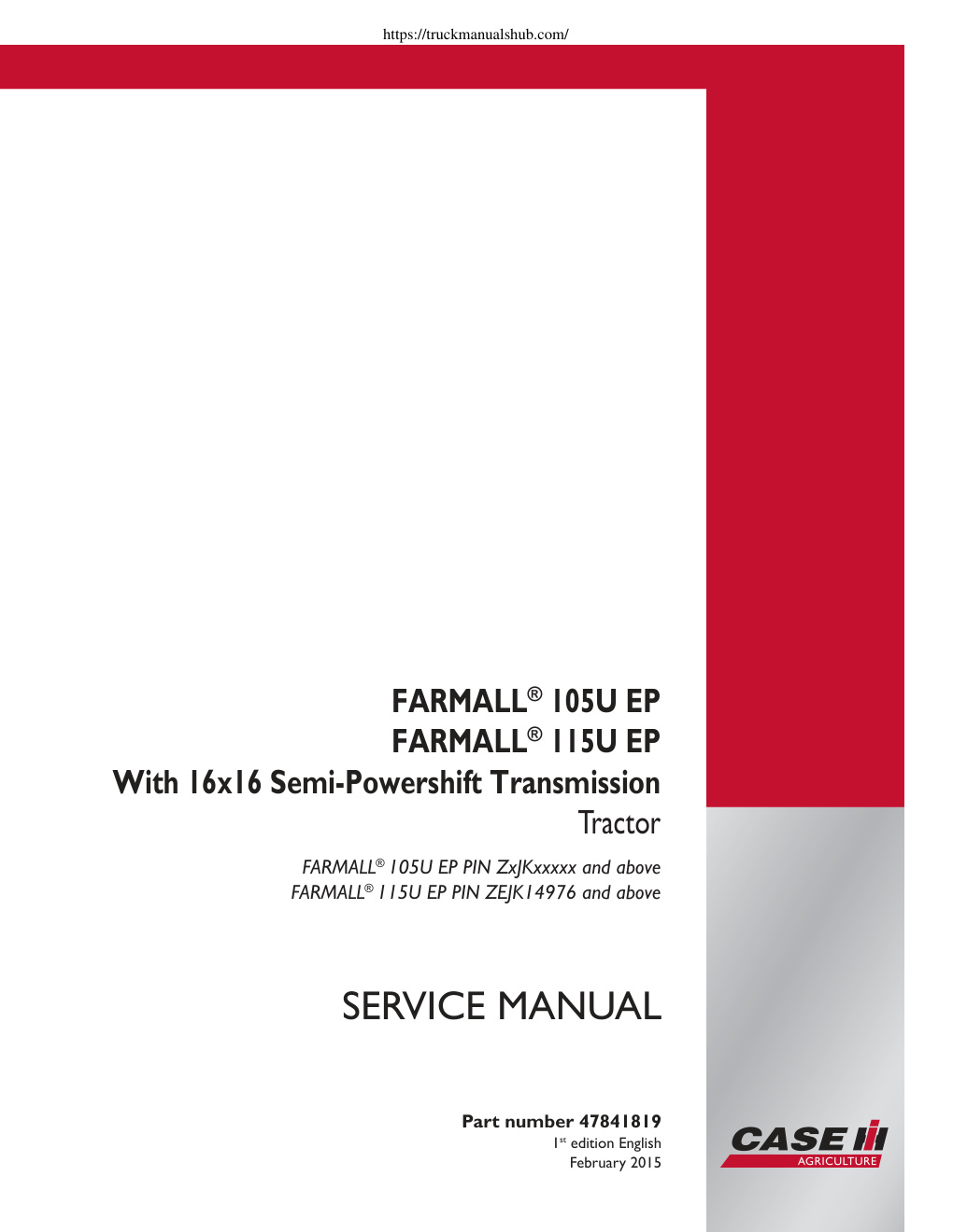 Première page de SERVICE MANUAL
