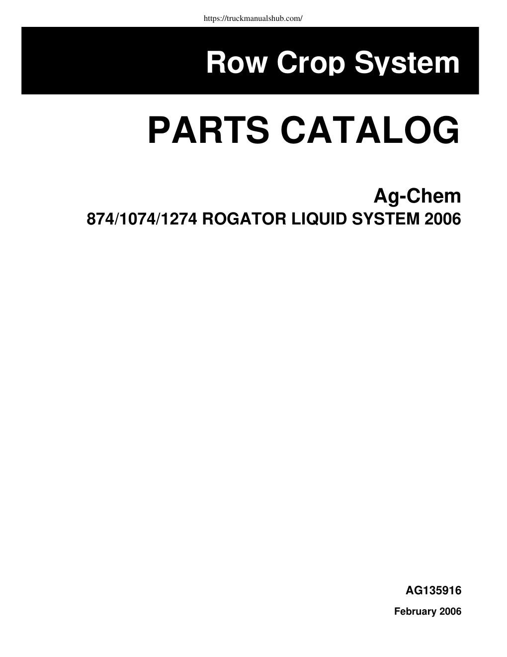 Première page de PARTS CATALOG
