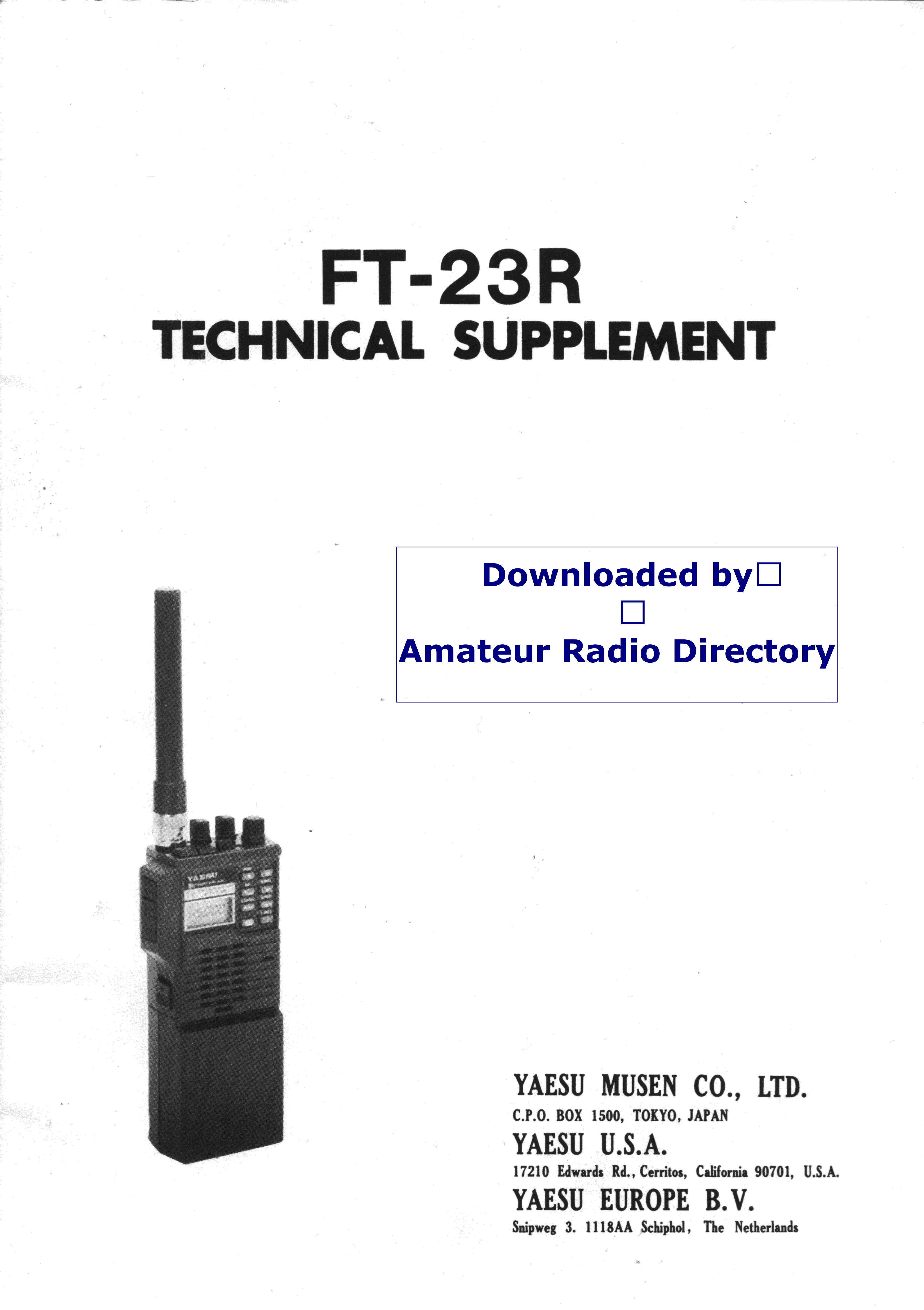 Première page de TECHNICAL SUPPLEMENT