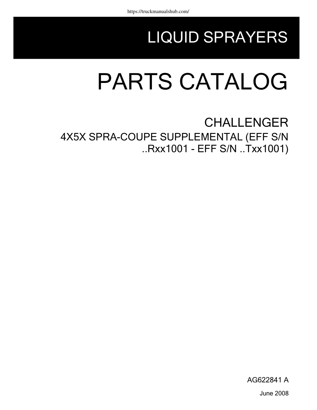 Première page de PARTS CATALOG