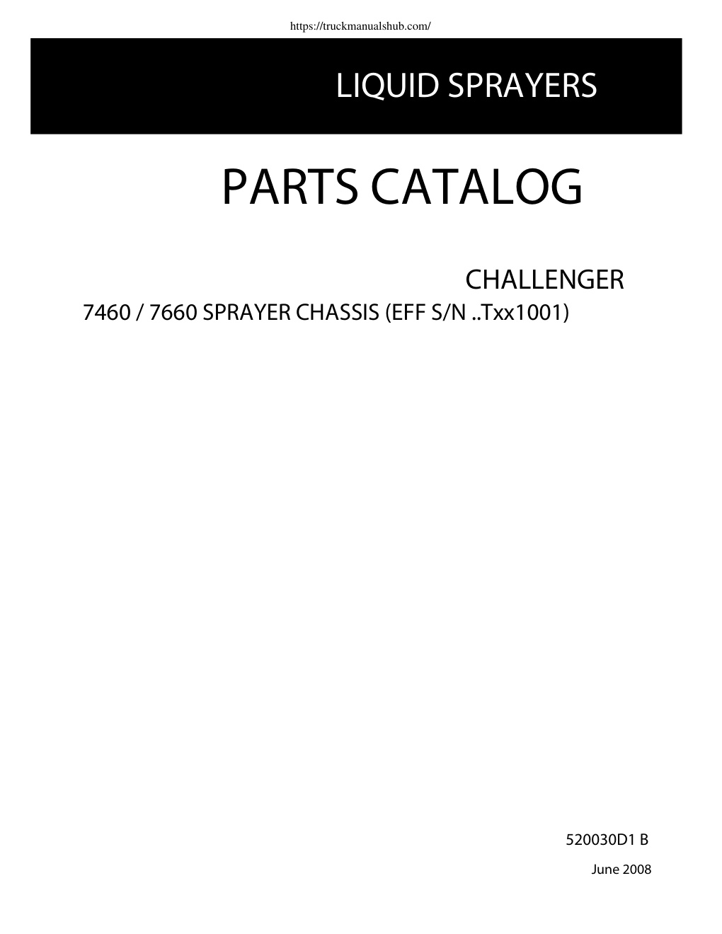 Première page de PARTS CATALOG