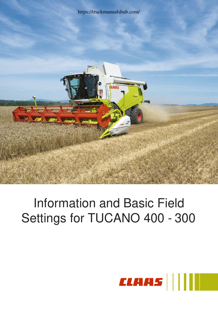 Première page de Claas TUCANO 400-300 Information And Basic Field Settings.pdf