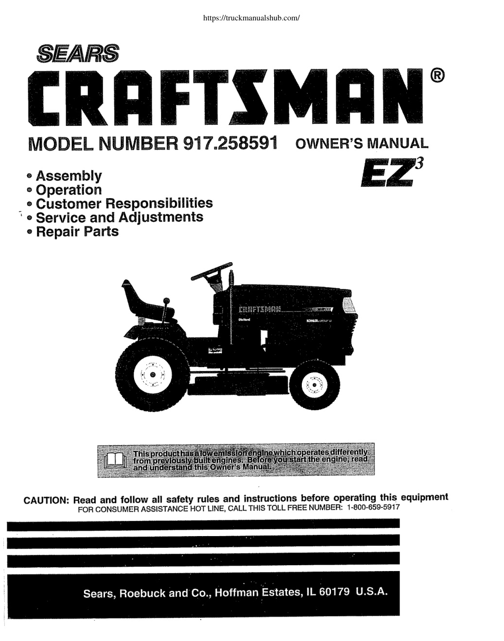 Première page de OWNER'S MANUAL MODEL 917.258591