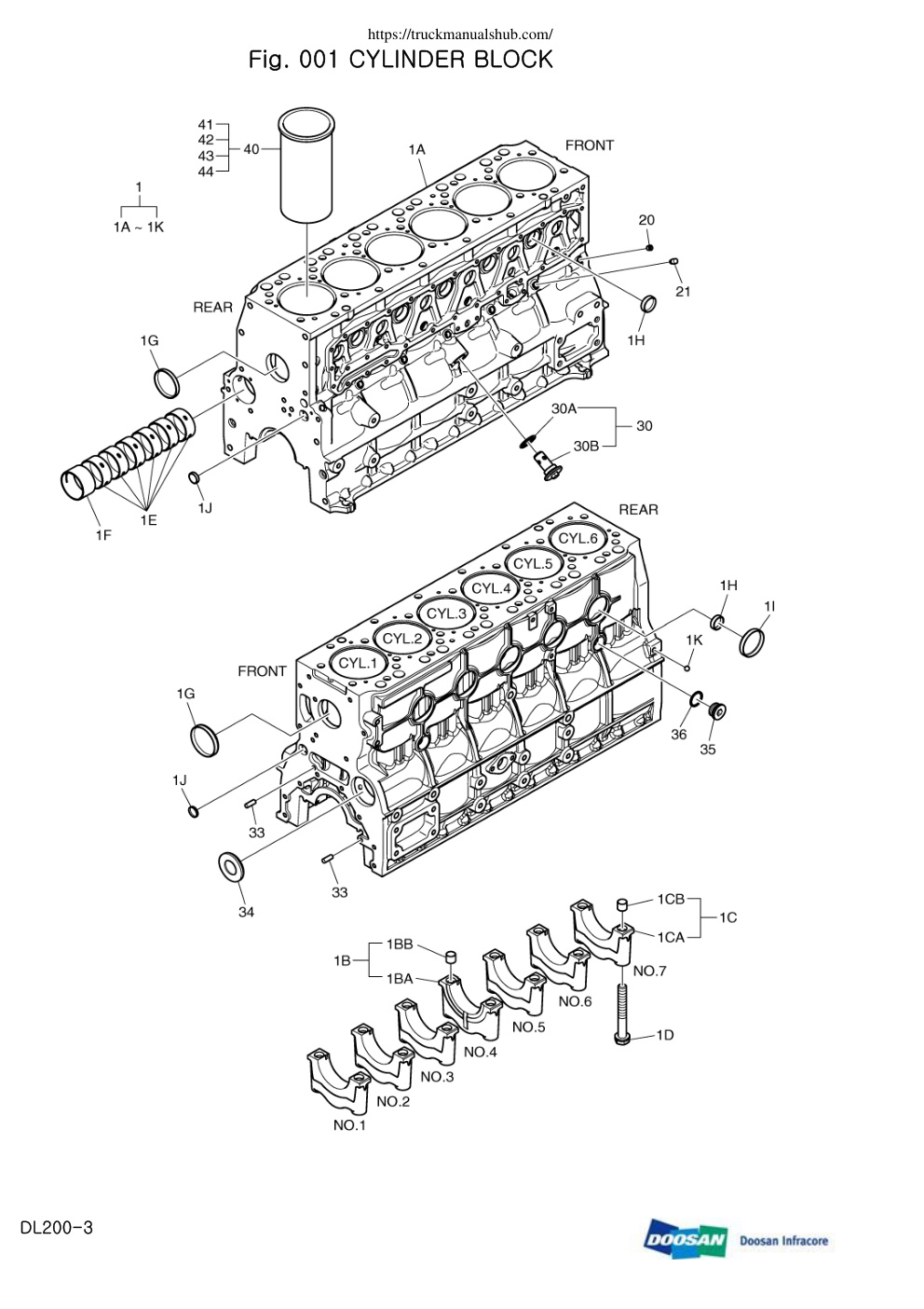 Première page de 1 150102-00004A CYLINDER BLOCK ASS'Y 1