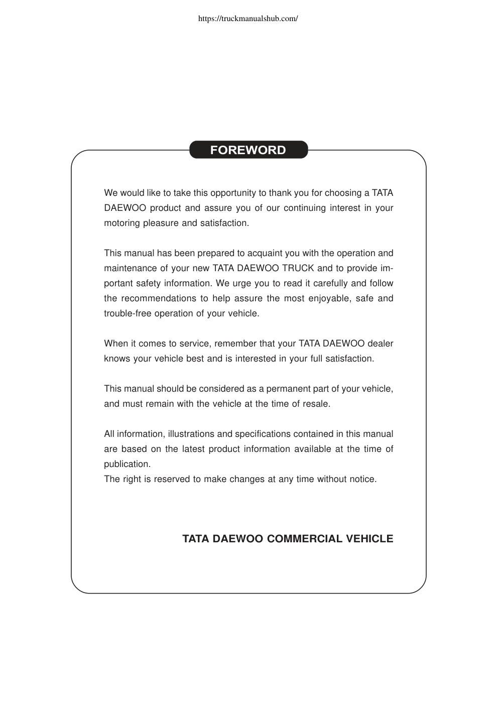 Première page de Foreward(N)
