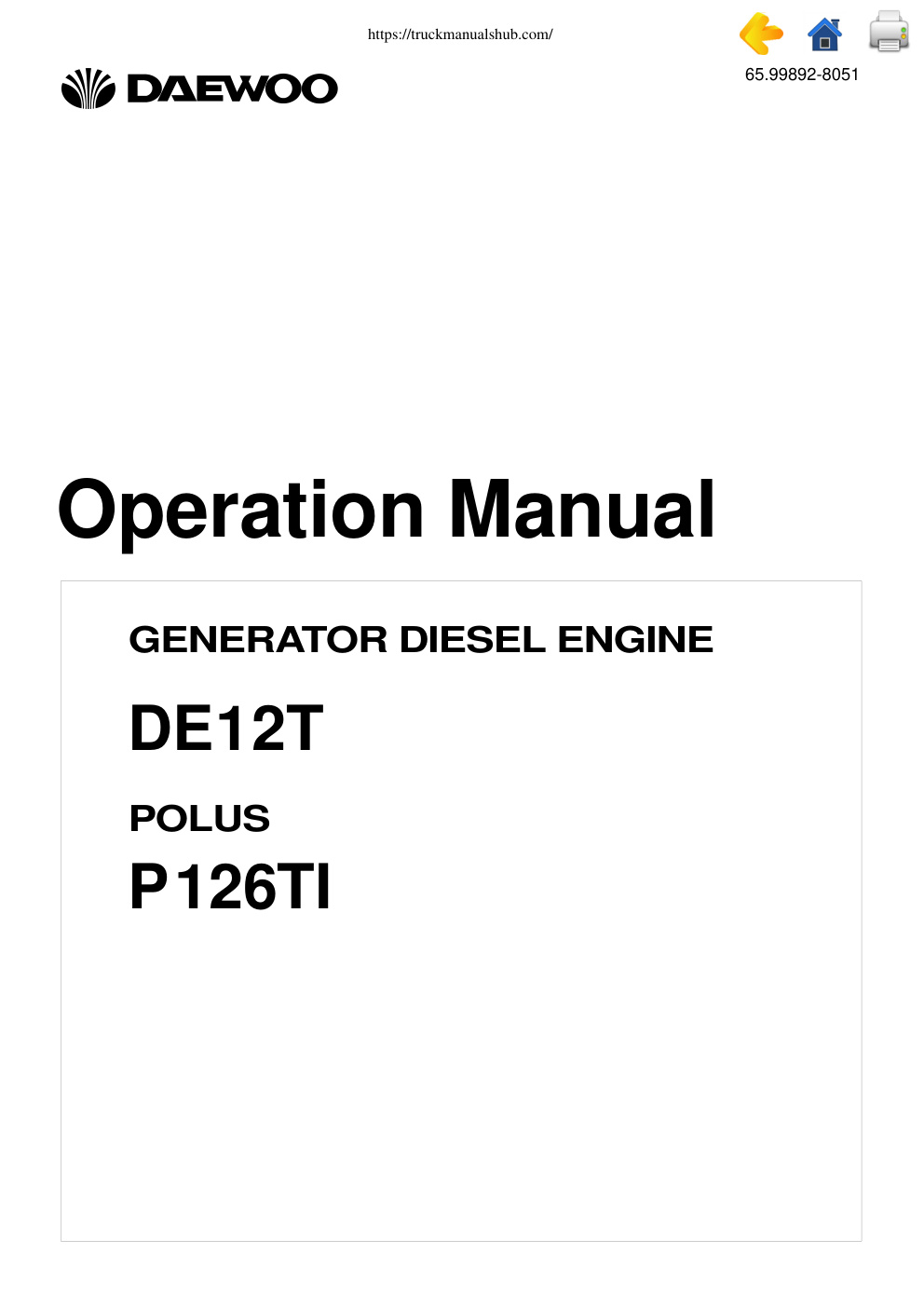 Première page de Operation Manual