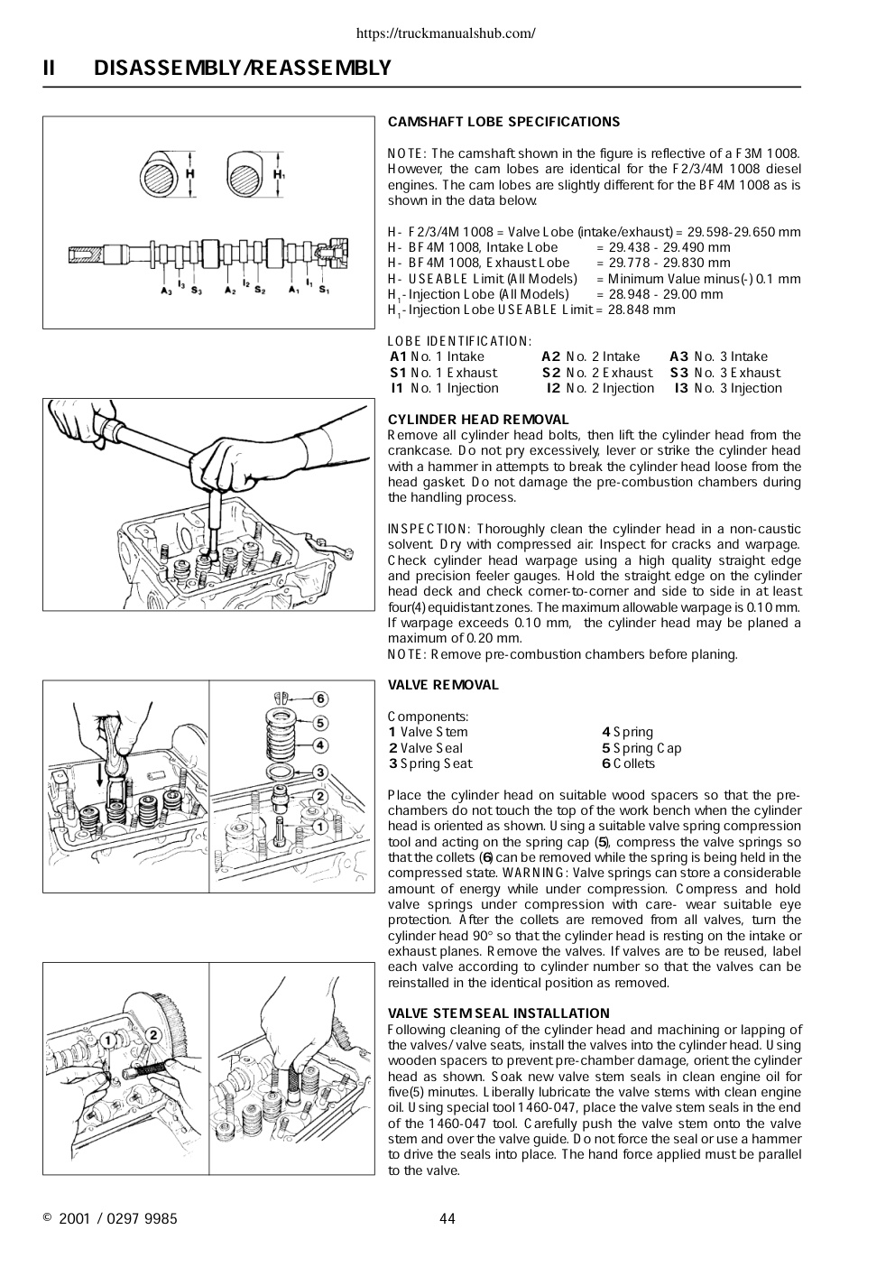 Première page de II DISASSEMBLY/REASSEMBLY