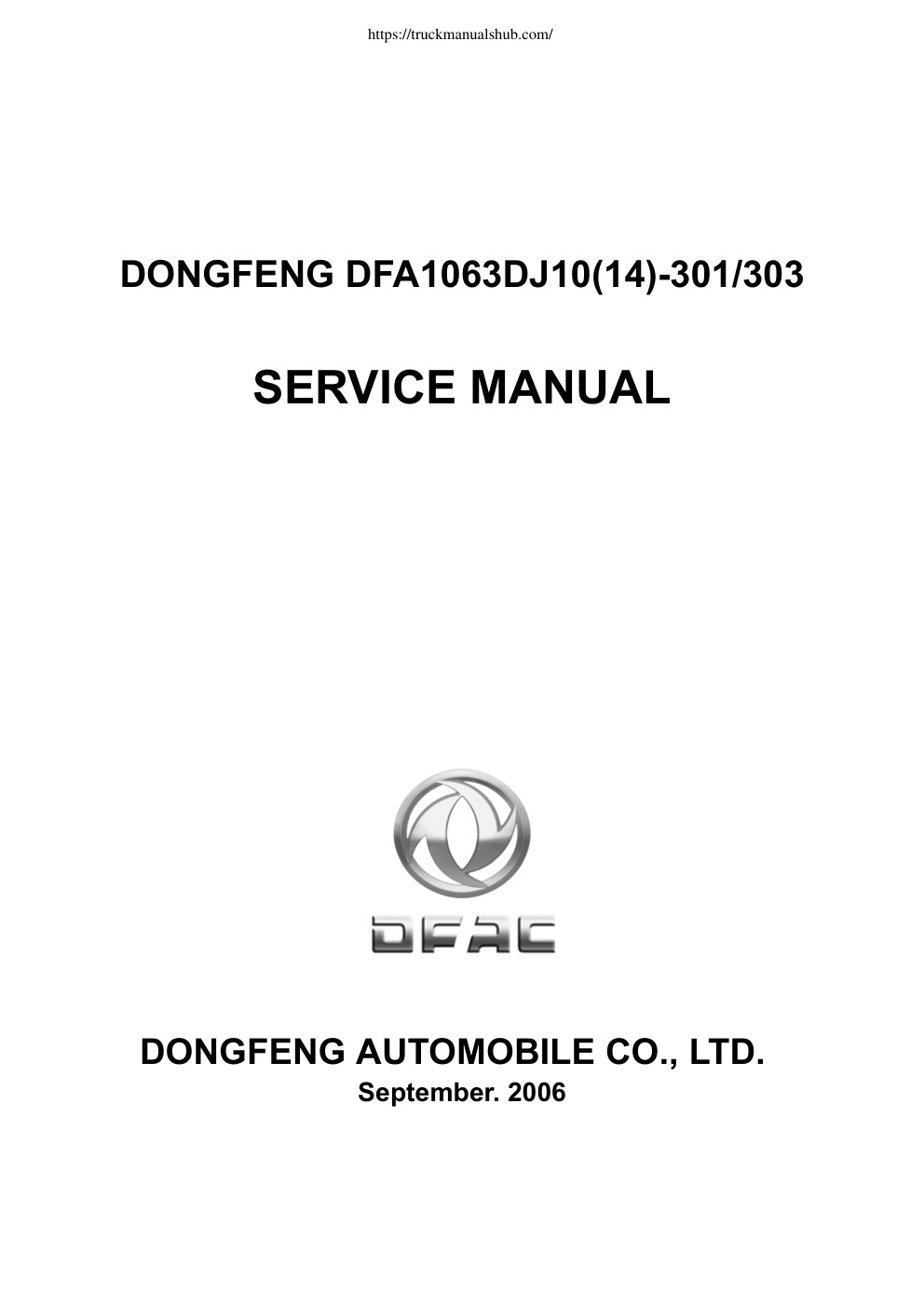Première page de DFA1063DJ10(14)-301/303 Service Manual
