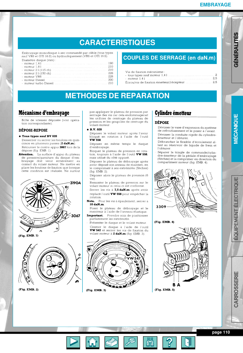 Première page de Embrayage monodisque à sec commandé par câble (tous types