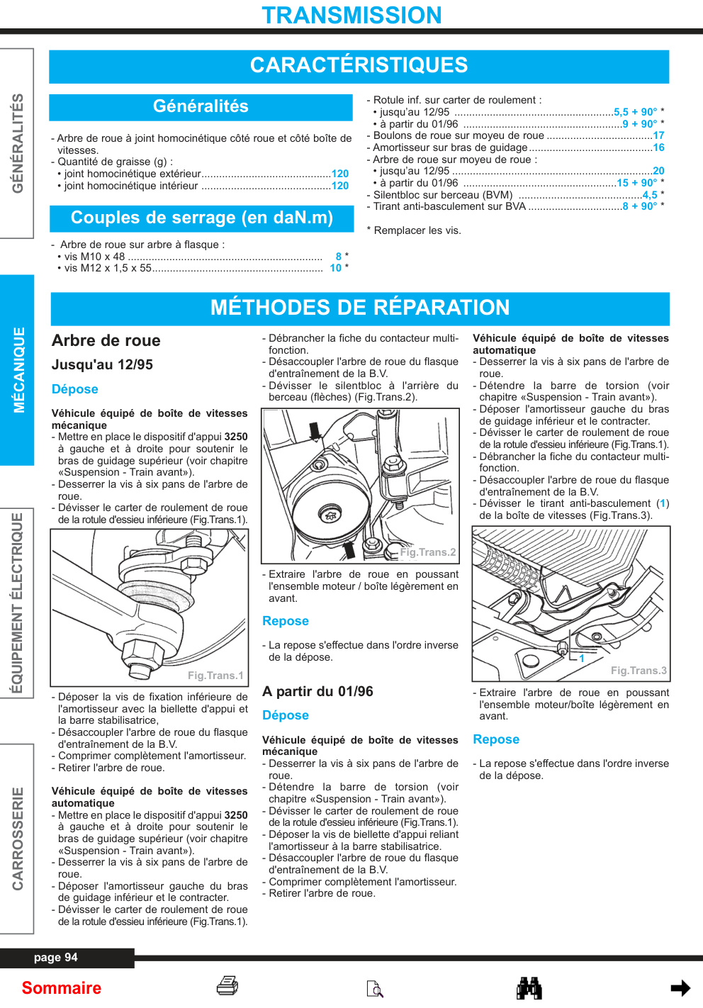 Première page de • à partir du 01/96......................................................9 + 90° *