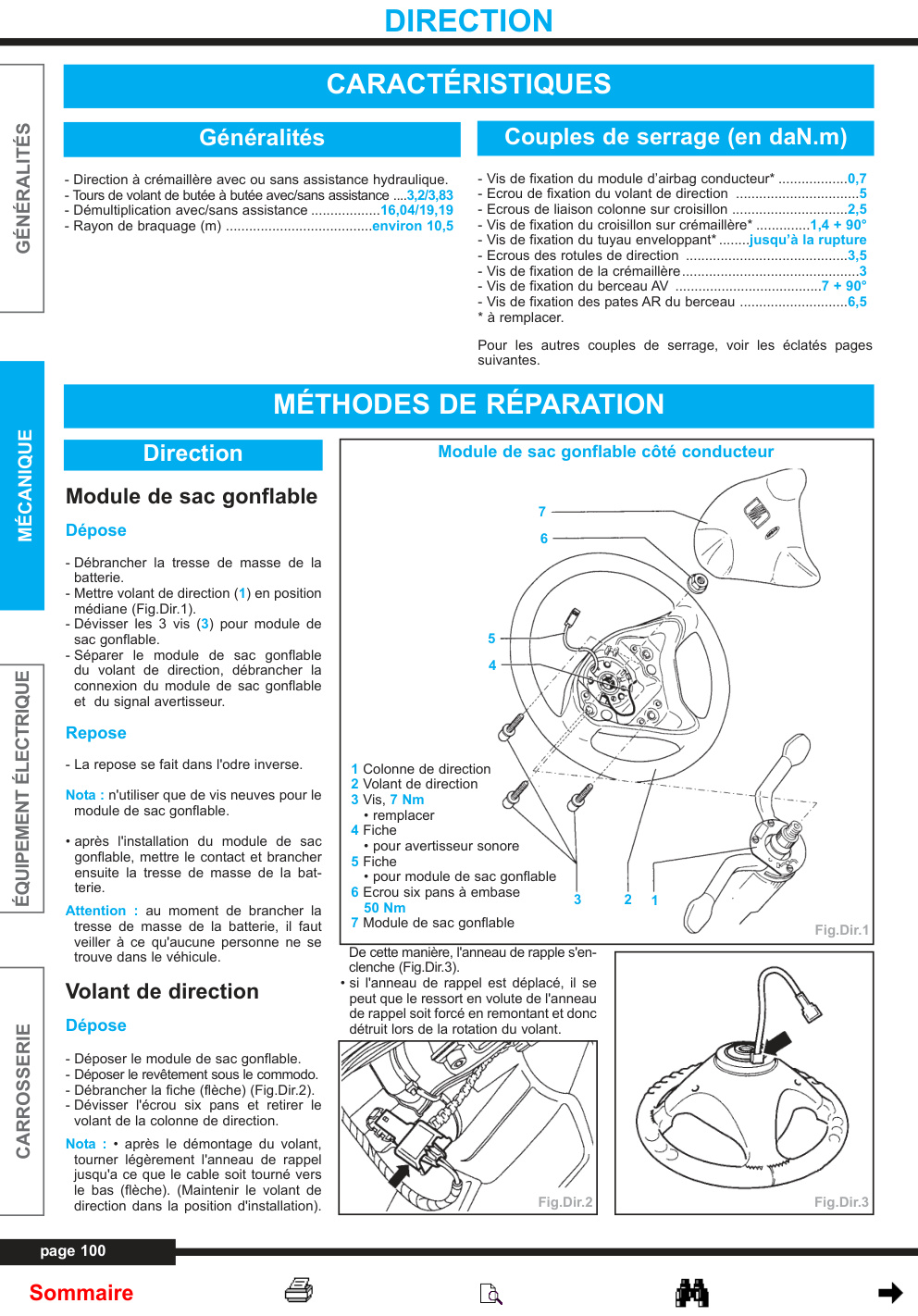 Première page de Généralités Couples de serrage (en daN.m)