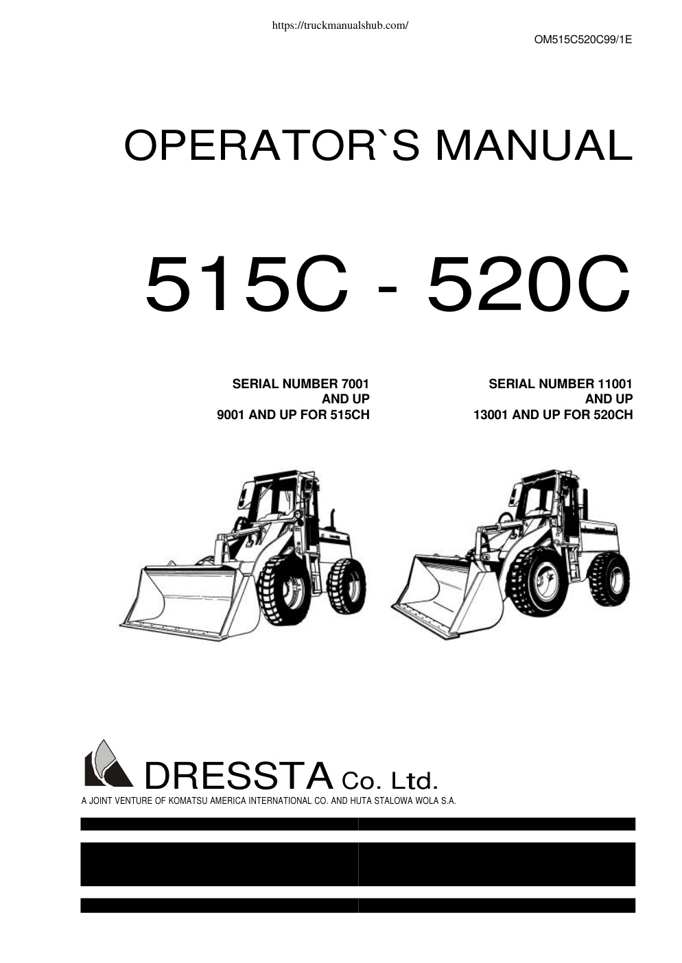 Première page de OM515C520C99/1E 515C & 520C WHEEL LOADERS