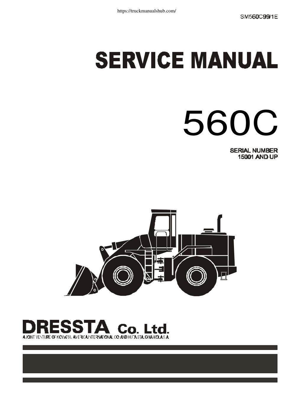 Première page de SM560C99-1E 560C WHEEL LOADER