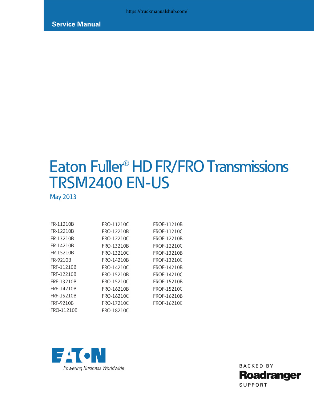 Première page de Service Manual TRSM2400
