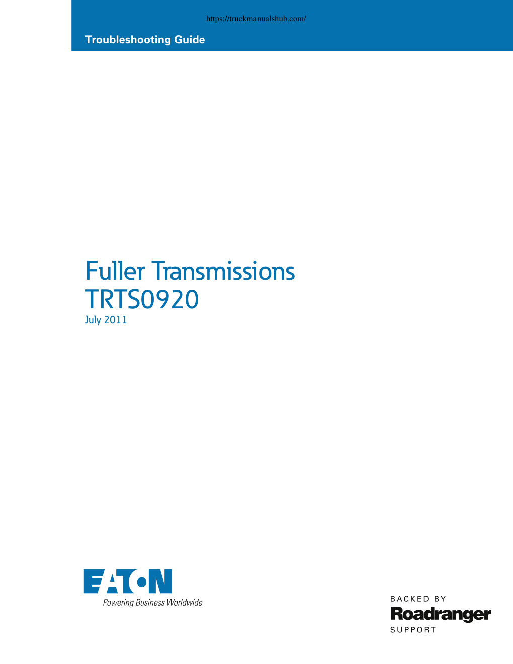 Première page de Troubleshooting Guide