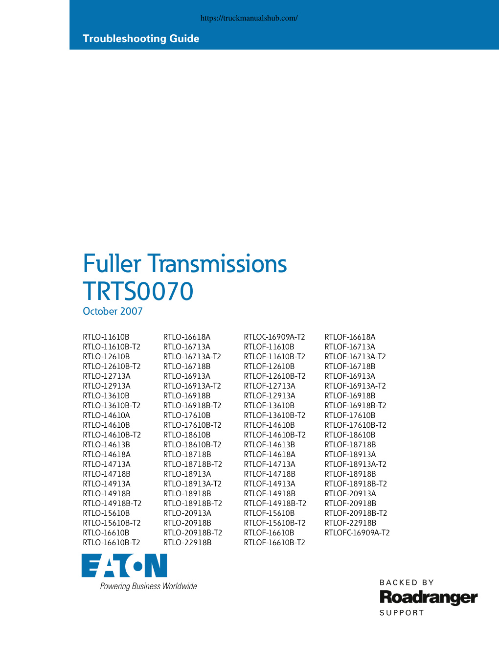 Première page de Troubleshooting Guide