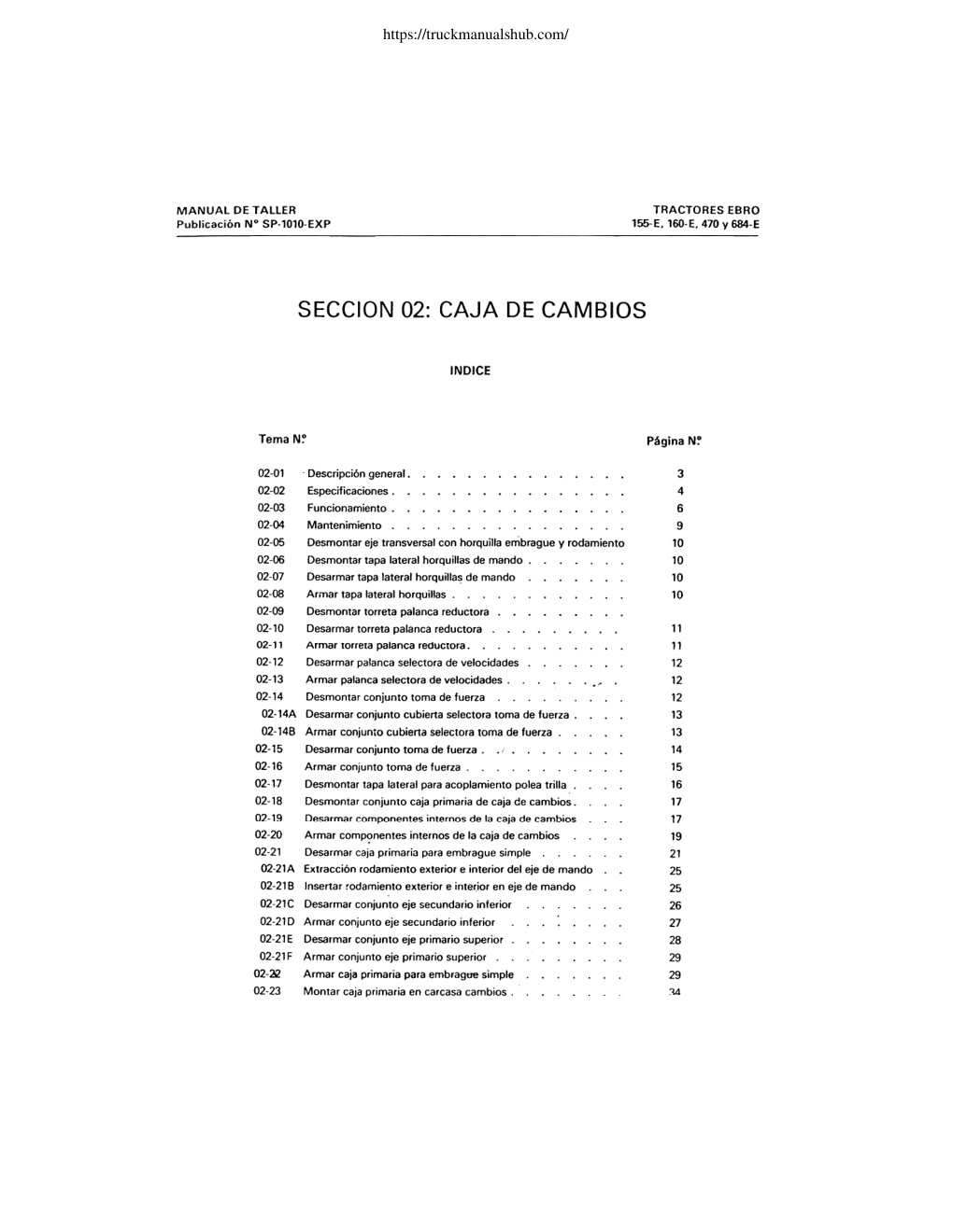 Première page de MANUAL DE TALLER