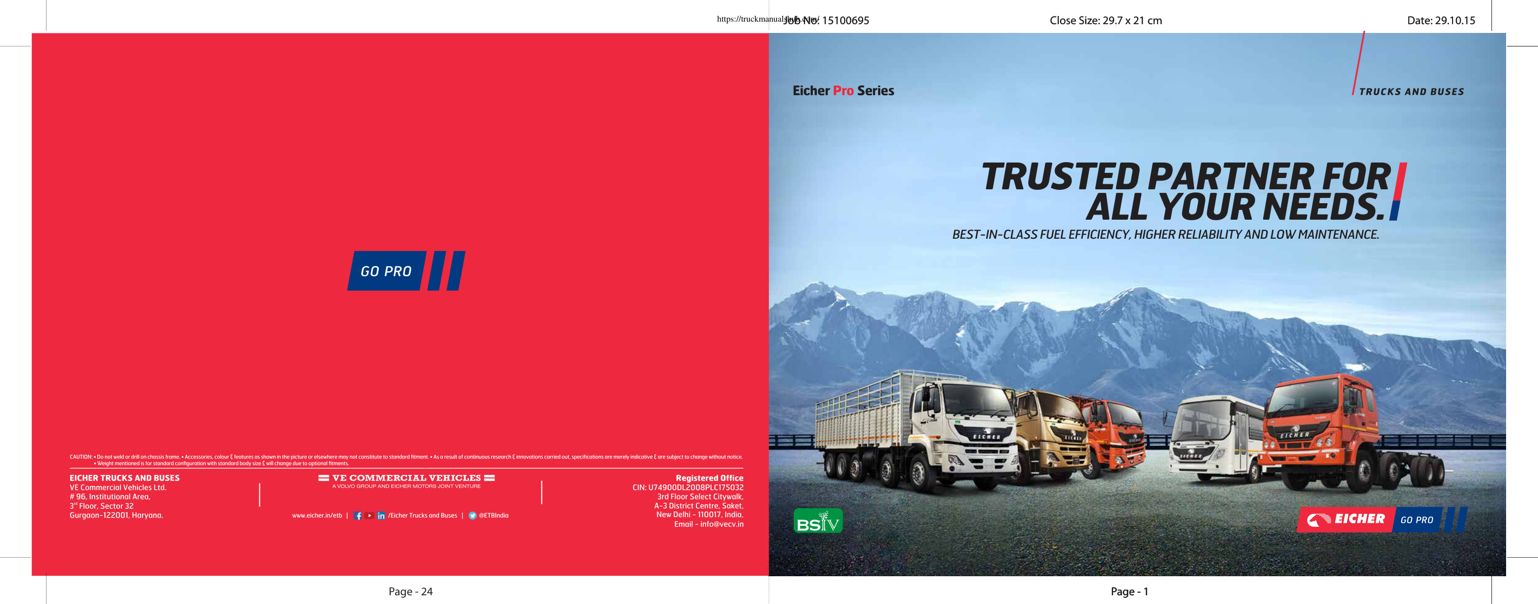 Première page de BEST-IN-CLASS FUEL EFFICIENCY, HIGHER RELIABILITY AND LOW MAINTENANCE.