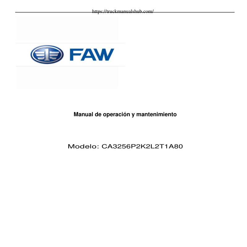 Première page de Manual de operacion y mantenimiento
