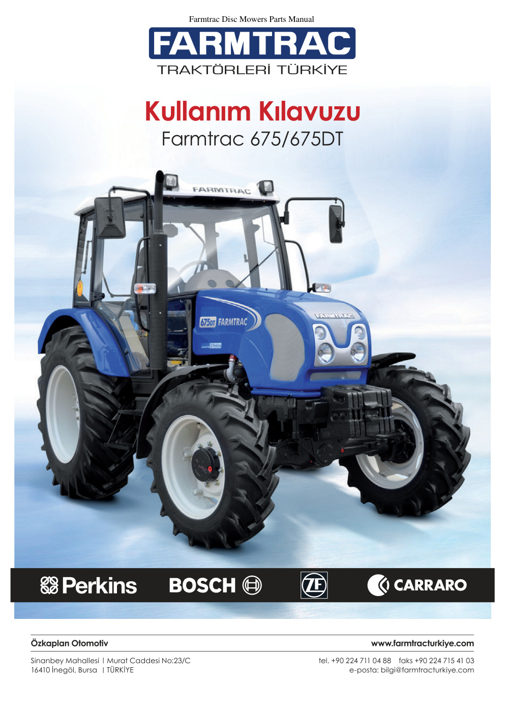 Première page de FARMTRAC TRACTORS EUROPE Sp