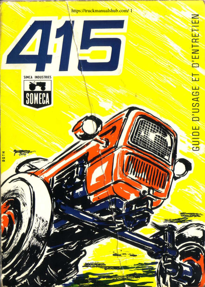 Première page de Guide d’usage et d’entretien du tracteur SOMECA 415