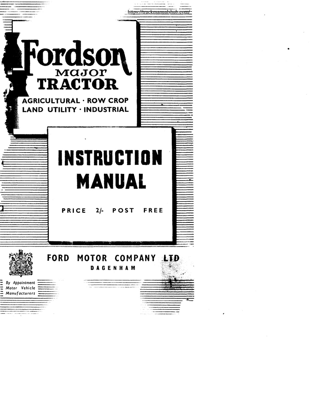 Première page de FORDSON MAJOR INSTRUCTION MANUAL __ 3