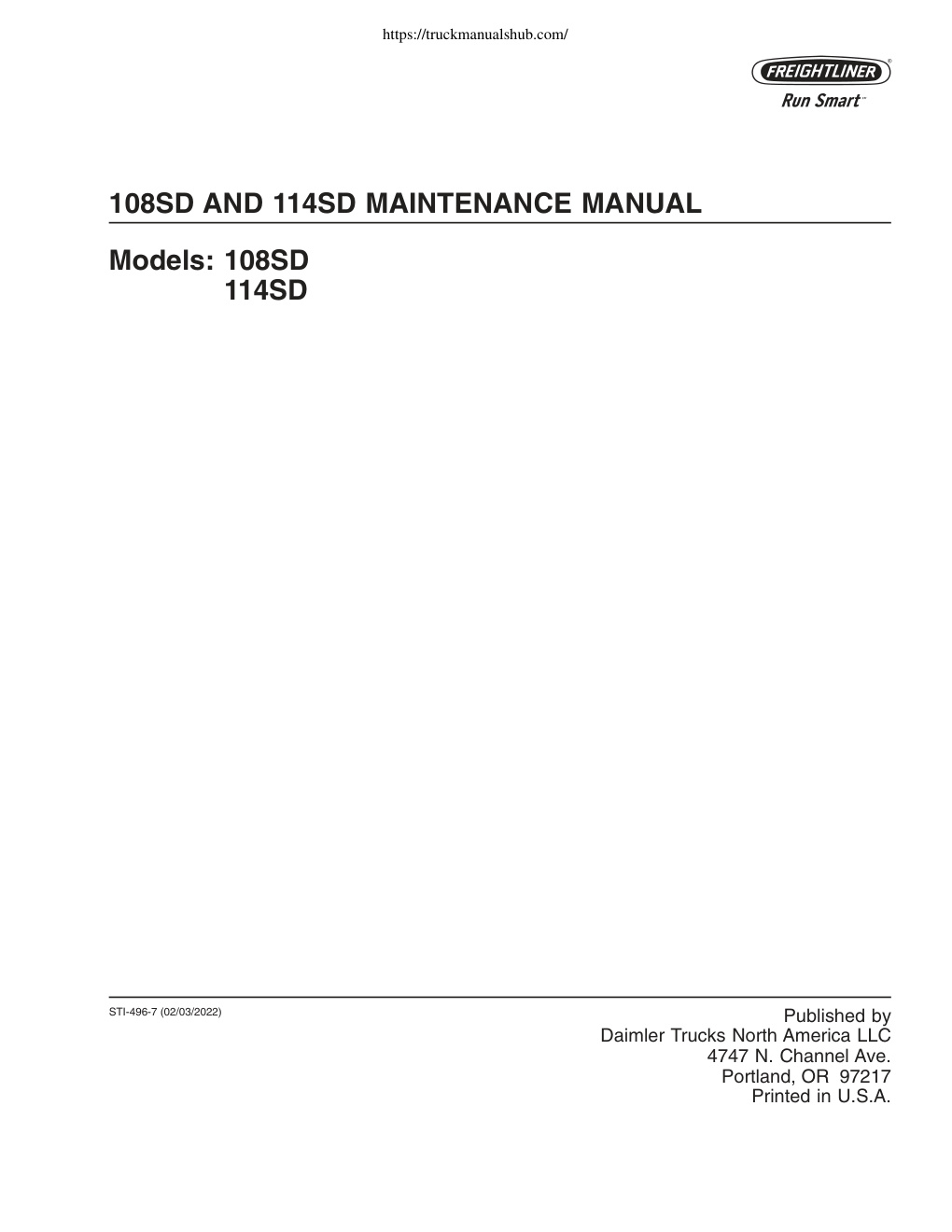 Première page de Maintenance Manual