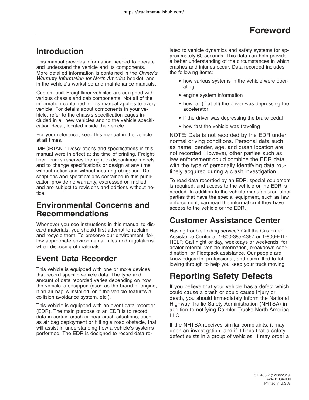 Première page de Driver's Manual