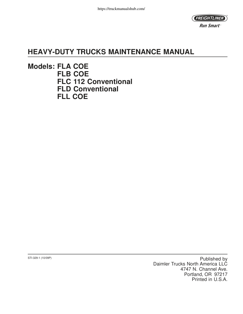 Première page de FLA COE, FLB COE, FLC112 Conventional, FLD Conventional, FLL COE