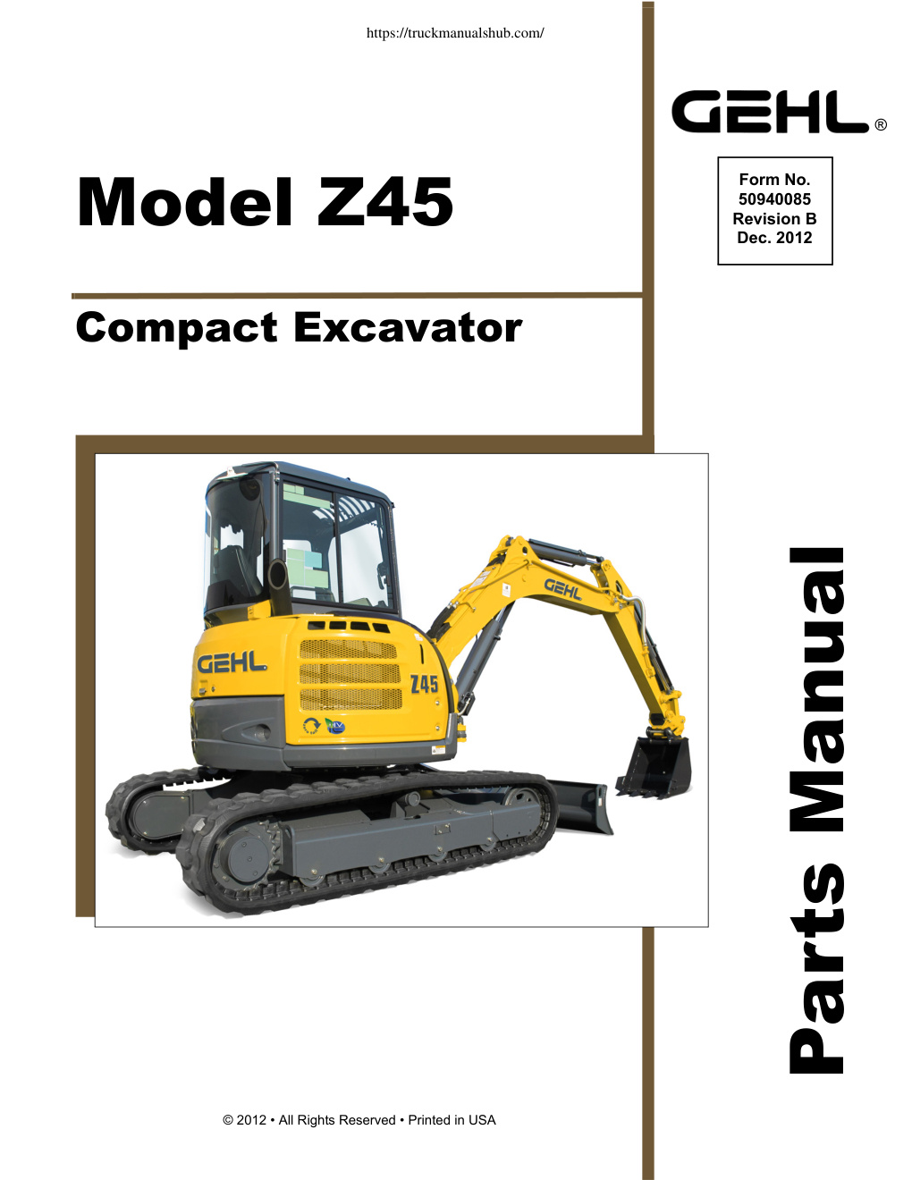 Première page de Gehl Z45 Parts Manual.pdf