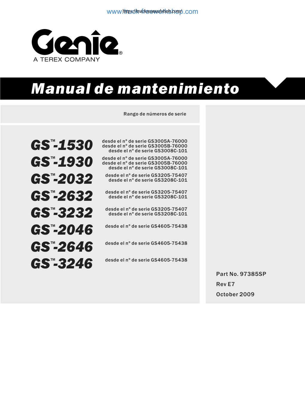 Première page de Manual de mantenimiento