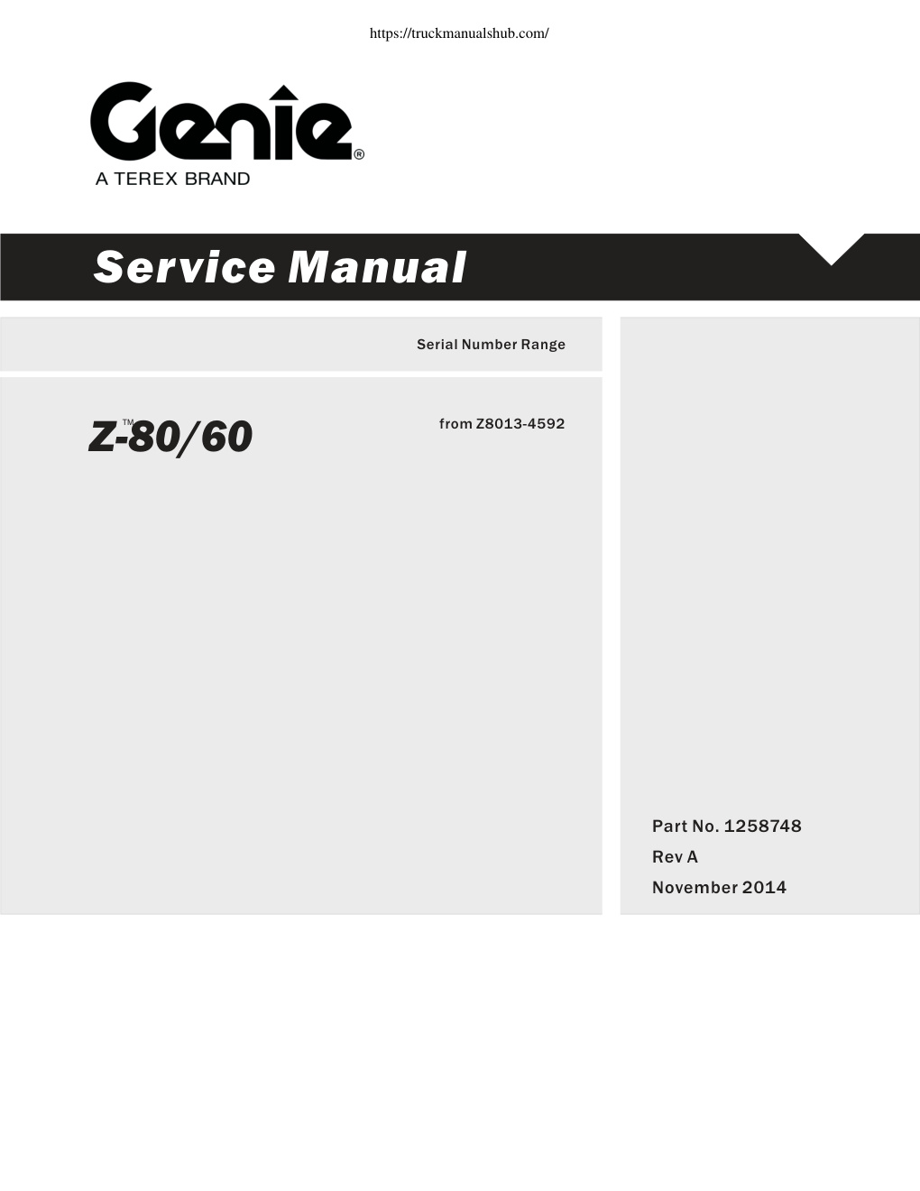 Première page de 88619 Z-80/60 Service Manual Rev E