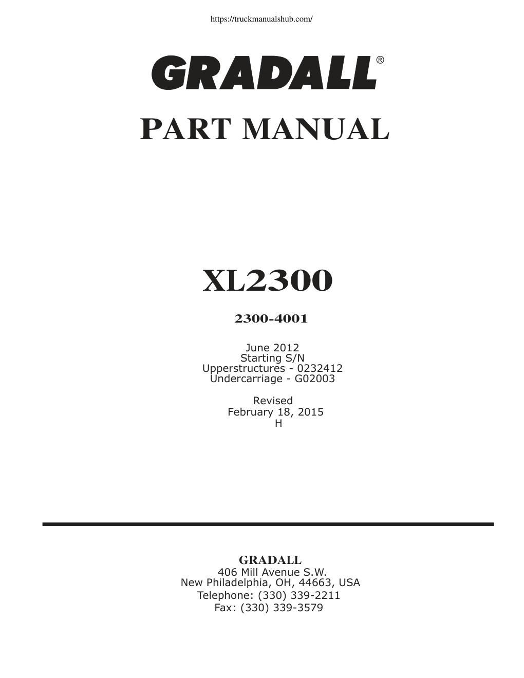 Première page de PART MANUAL