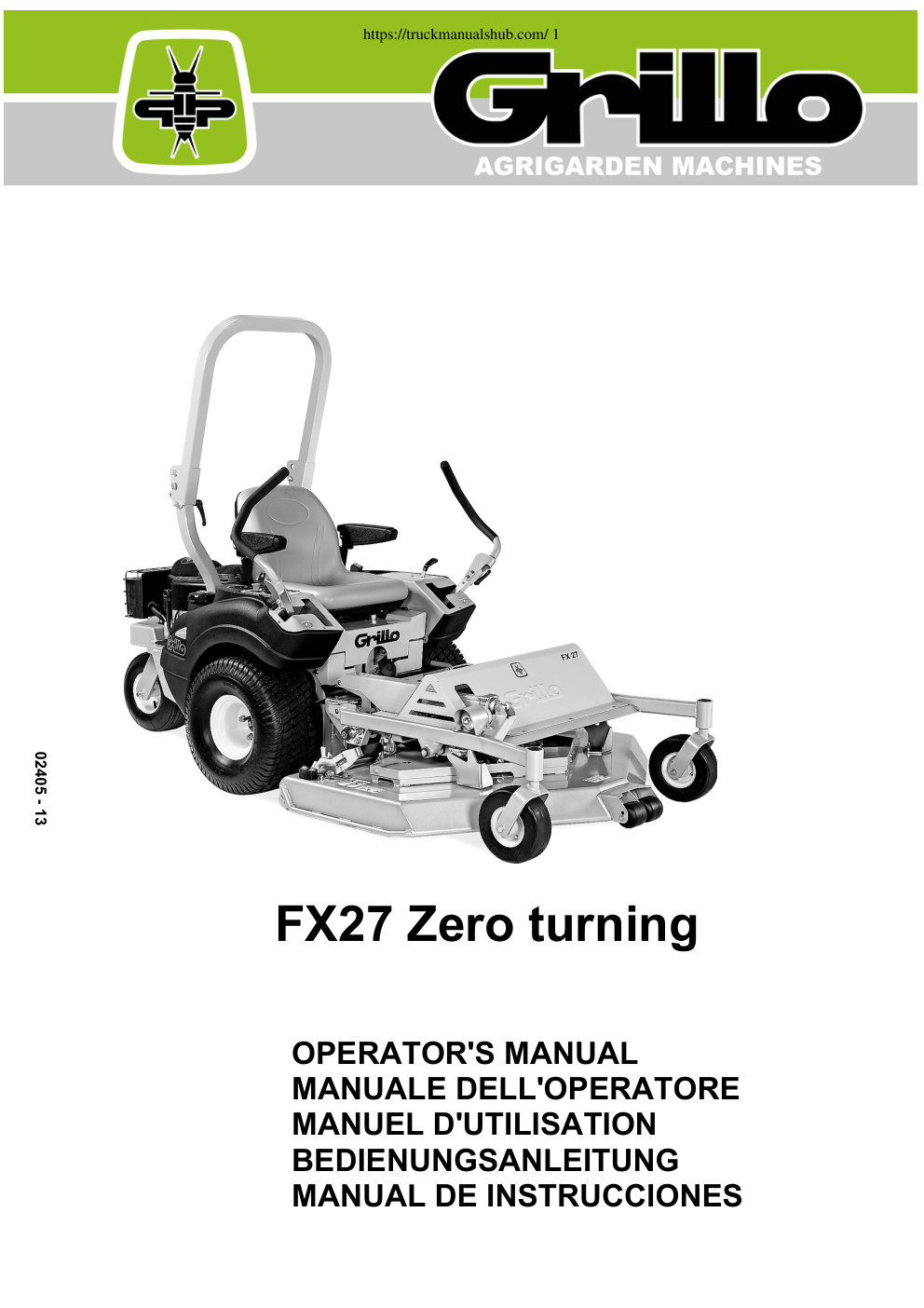 Première page de OPERATOR'S MANUAL
