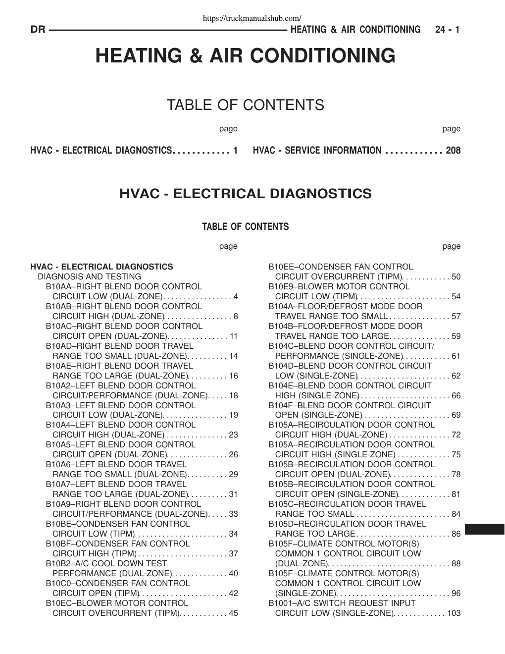 Première page de 2006 DR Service Manual
