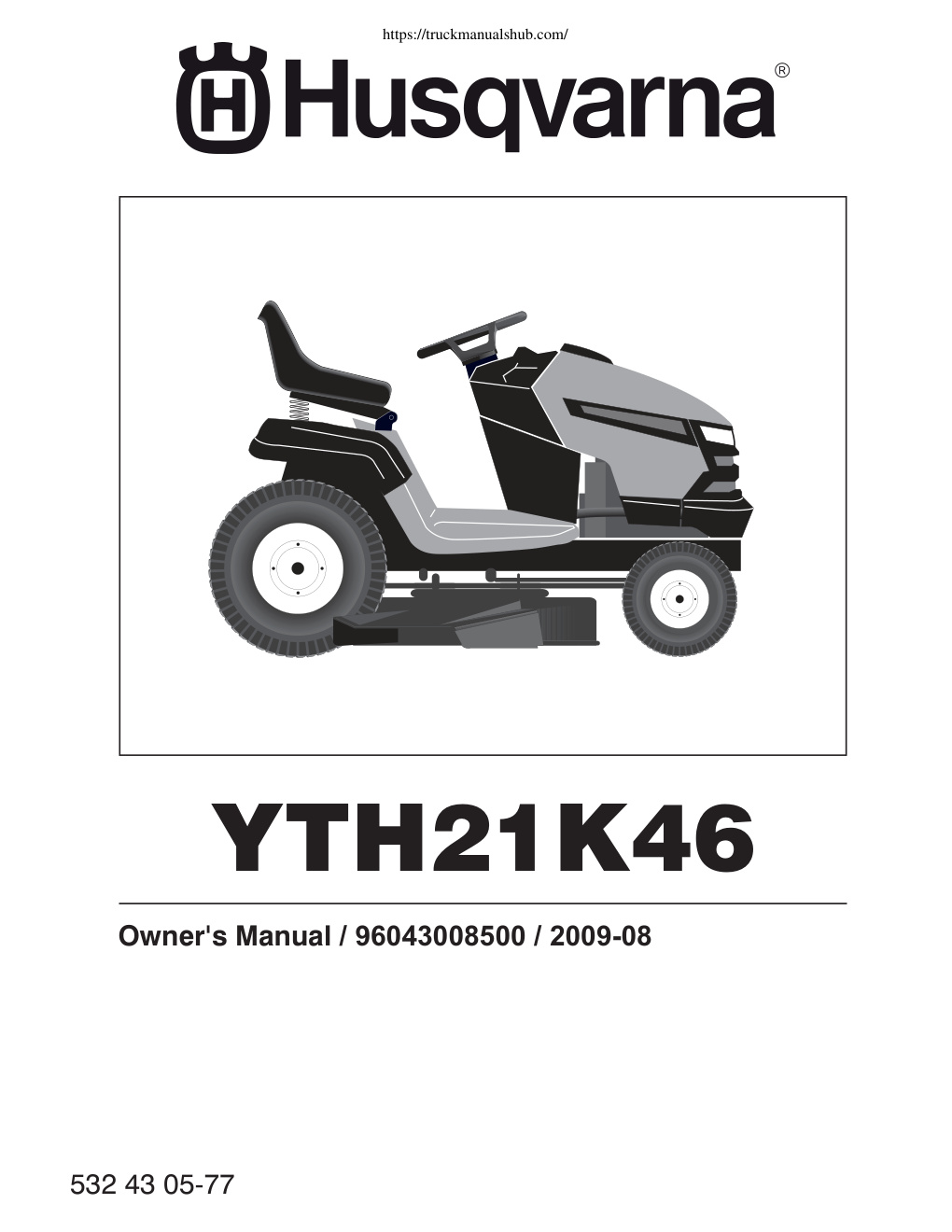 Première page de OM, YTH21K46, 2009-08, TRACTORS/RIDE MOWER, 96043008500