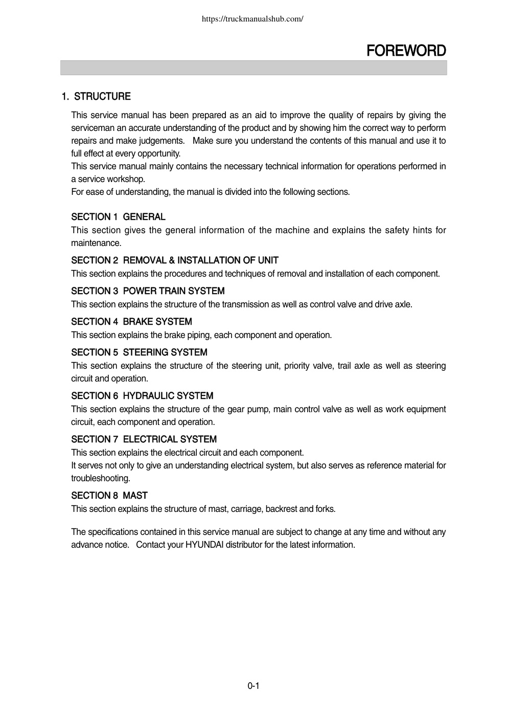 Première page de This service manual has been prepared as an aid to improve the quality of repairs by giving the