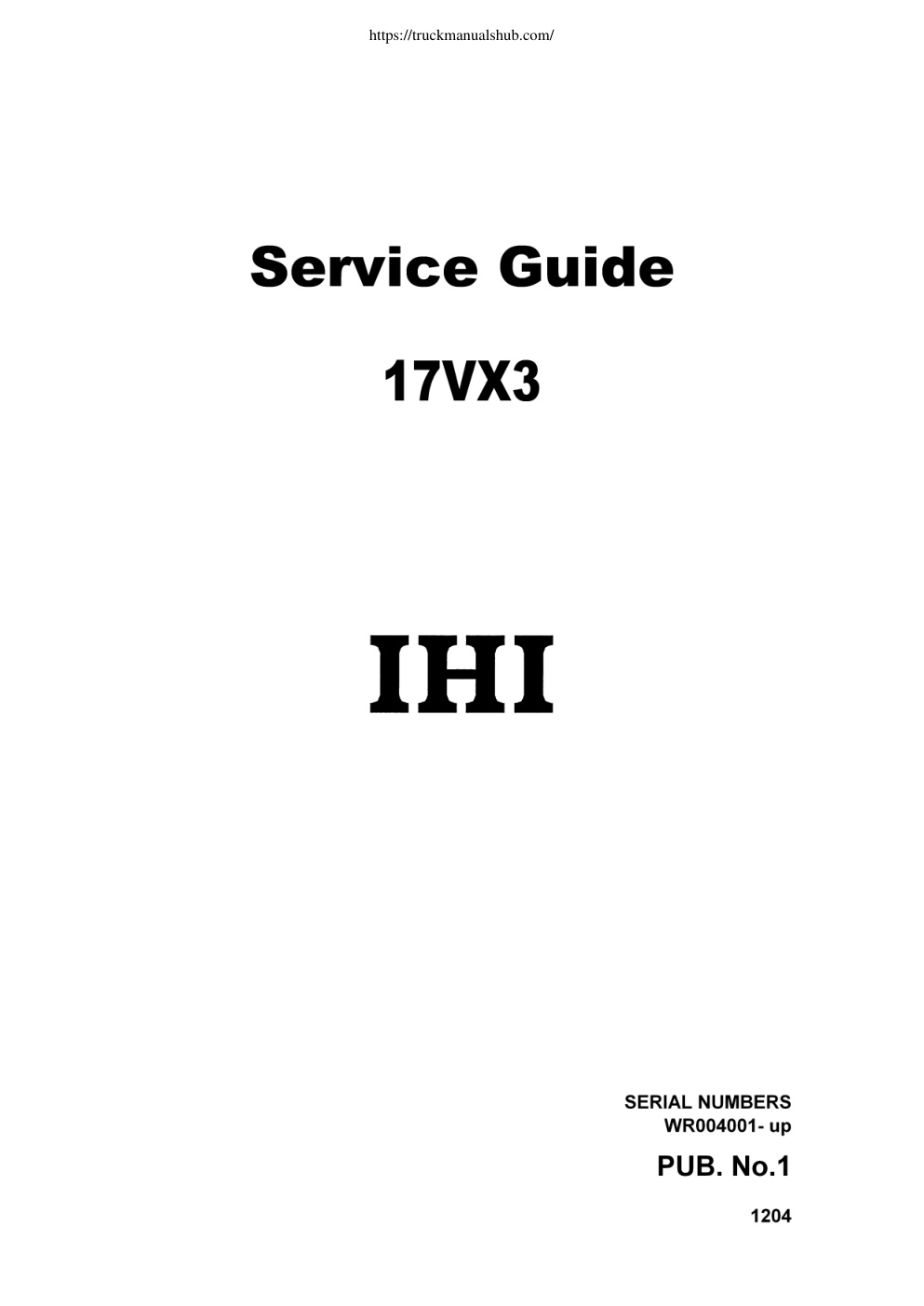 Première page de Service Guide