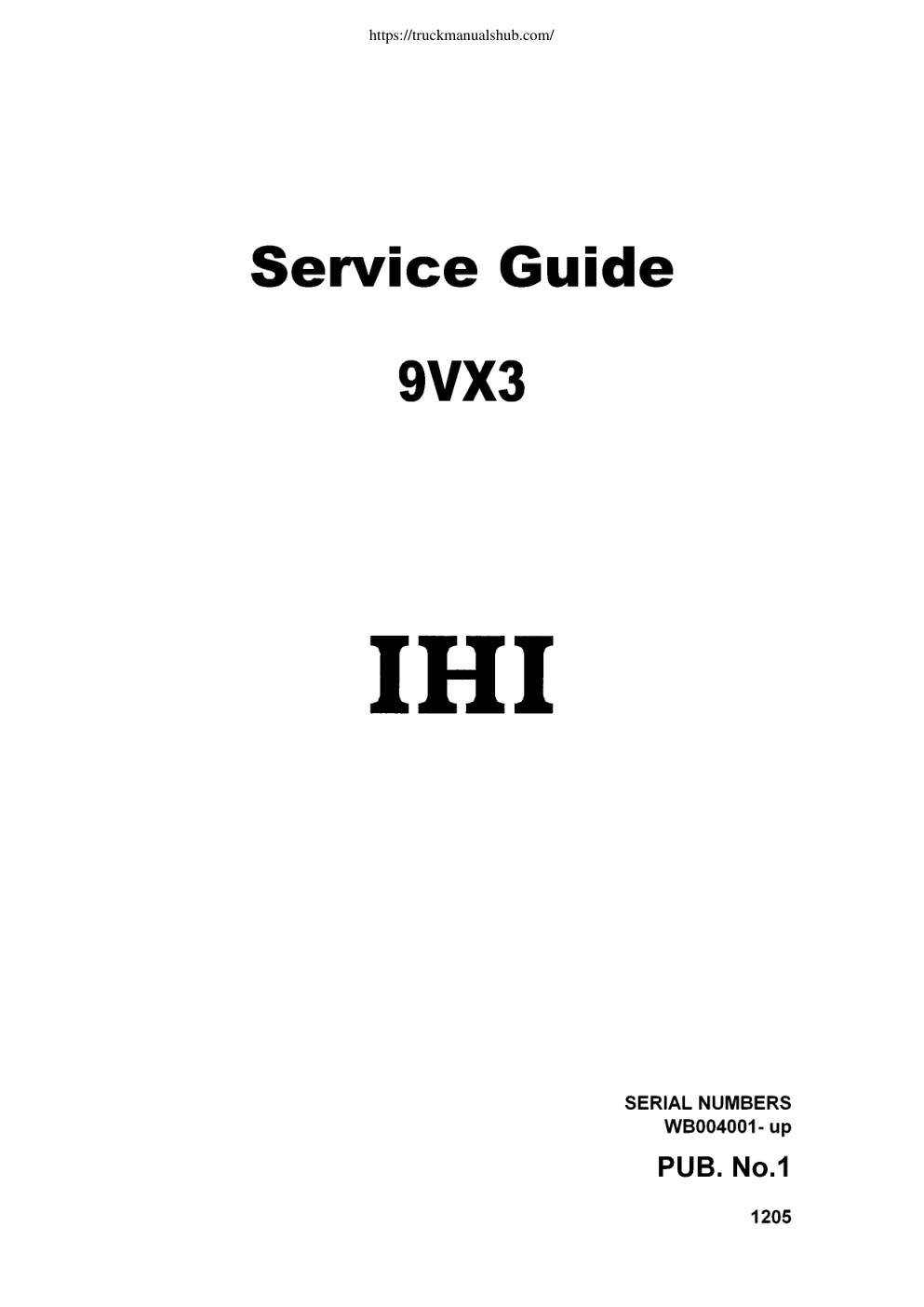 Première page de 9VX-3 Service Manual