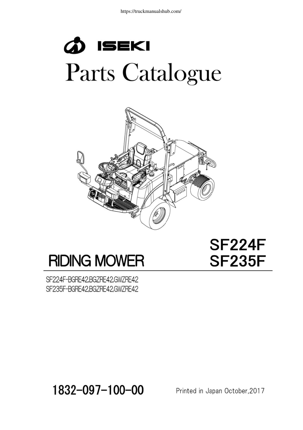Première page de Parts Catalogue