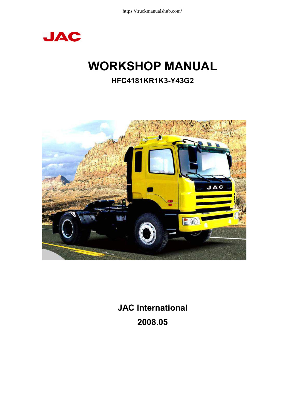 Première page de WORKSHOP MANUAL