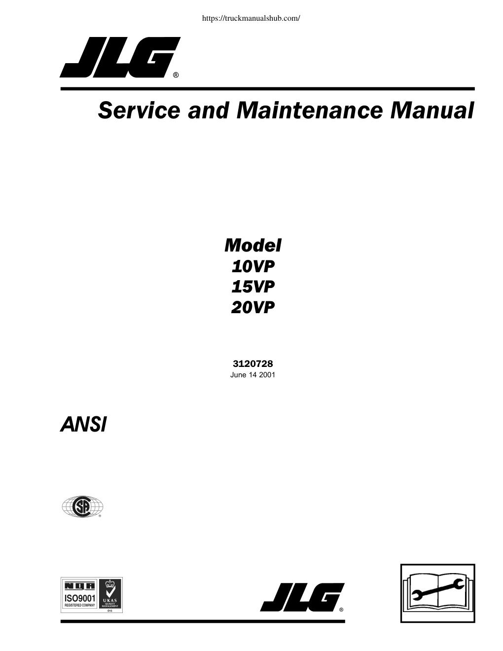 Première page de Service and Maintenance Manual